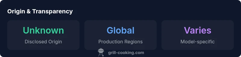 Infographic showing unknown origin and global production regions for Grilla Grills