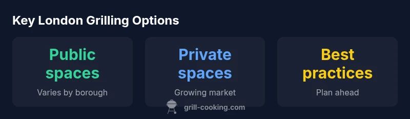 Infographic showing options for grilling in London