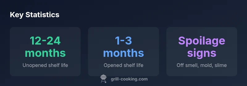 Key storage statistics for Grillo pickles