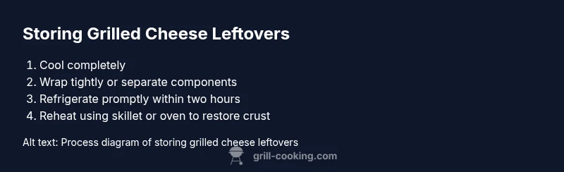 Process diagram for storing grilled cheese leftovers