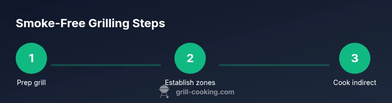 Process infographic showing steps to grill without smoke