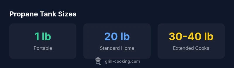 Infographic showing common propane tank sizes for grills
