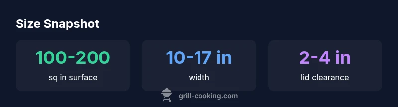 Infographic showing George Foreman grill size ranges and counter space