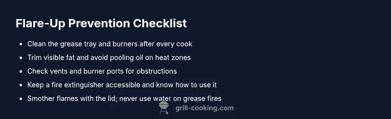 Tailwind infographic checklist for grill flare-up prevention