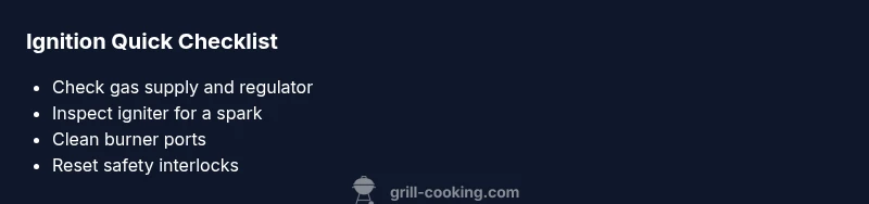 Checklist infographic for grill ignition maintenance